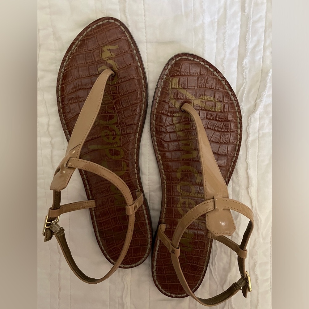Sam Edelman Gigi patent Beige Sandals